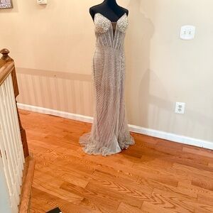 Elegant Beaded Evening Gown